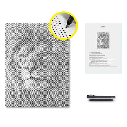 Giant African Lions - Pintura por puntos