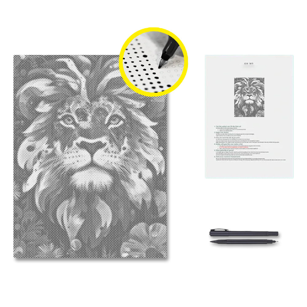 Lion with a Brave Heart - Pintura por puntos