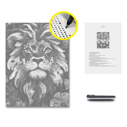 Lion with a Brave Heart - Pintura por puntos