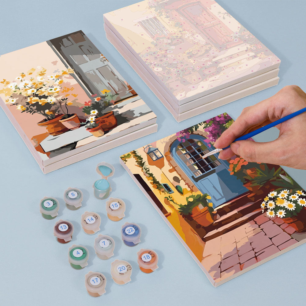 Puertas en flor - Pintar por números