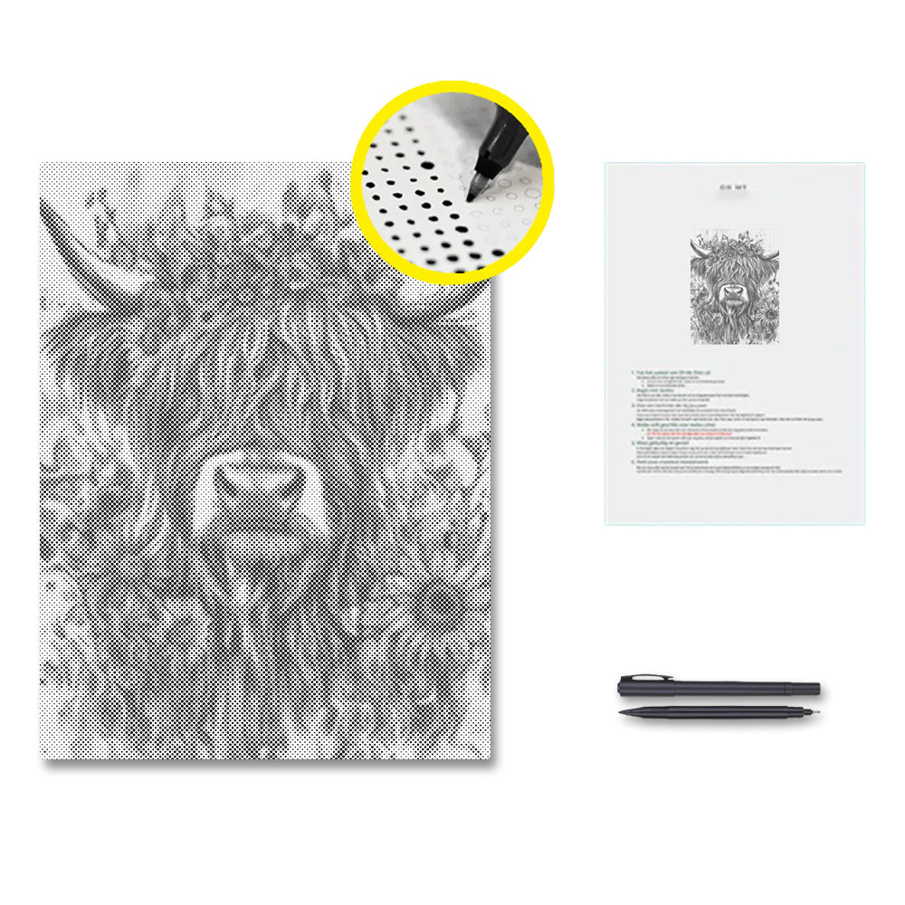 Highland Cattle - Pintura por puntos