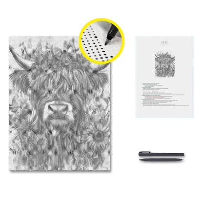 Highland Cattle - Pintura por puntos