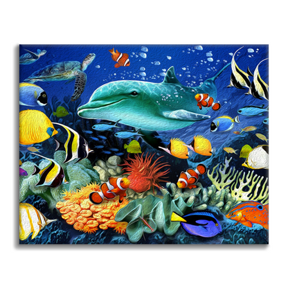 Mundo submarino del océano - Pintar por Números