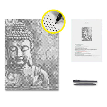 Buddha with Flower - Pintura por puntos