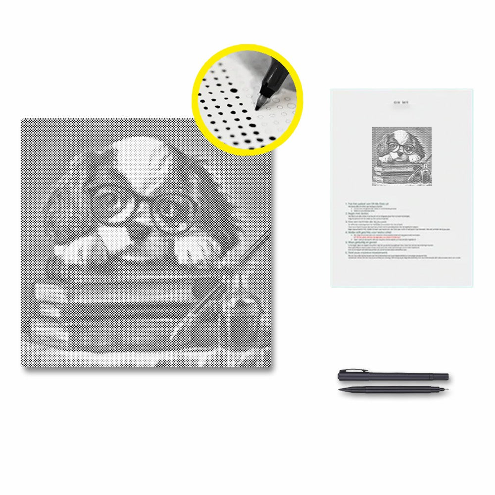 Bookish Puppy Charm - Pintura por puntos