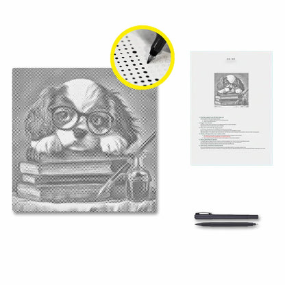 Bookish Puppy Charm - Pintura por puntos