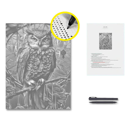 An Owl - Pintura por puntos