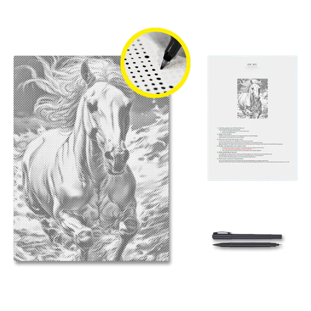 Majestic Running Horse - Pintura por puntos