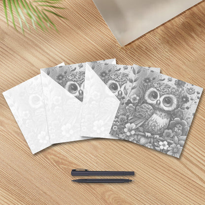 Soft and Cute Baby Owl - Pintura por puntos