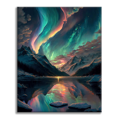 Aurora Boreal Colorida - Pintar por Números