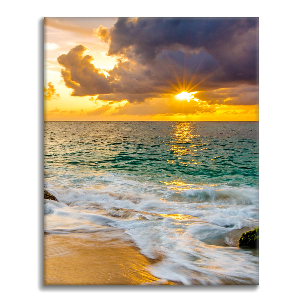 Playa Colorida, Puesta de Sol y Naturaleza - Pintar por Números