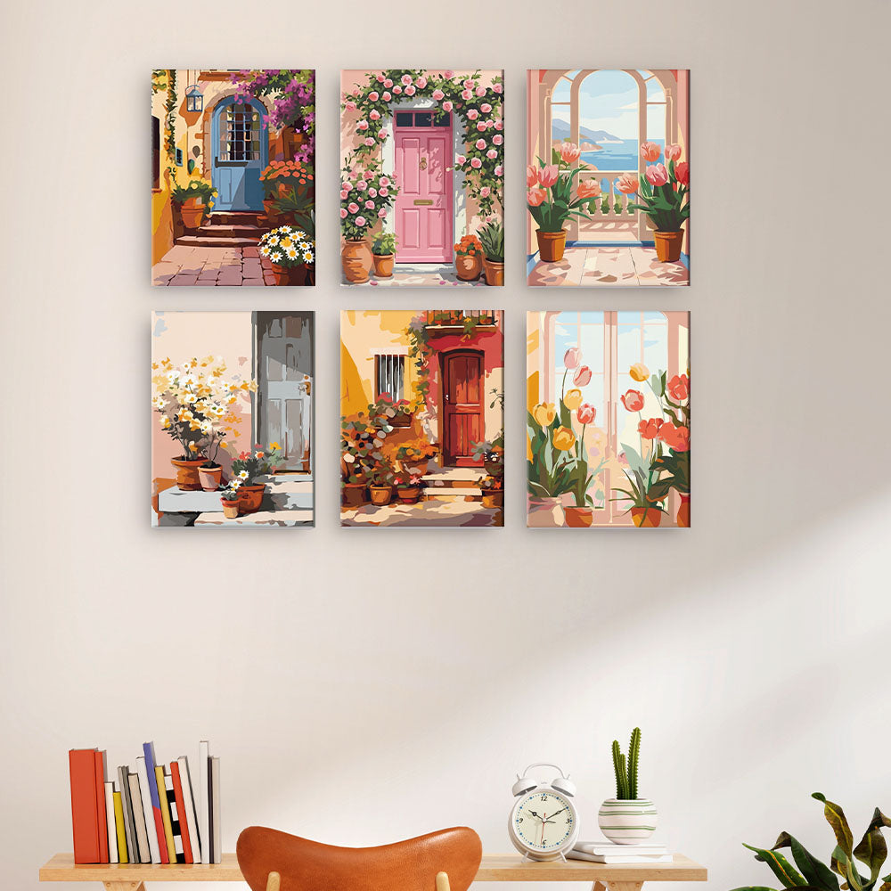 Puertas en flor - Pintar por números