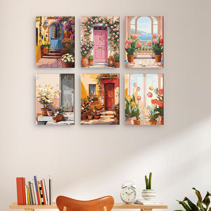 Puertas en flor - Pintar por números