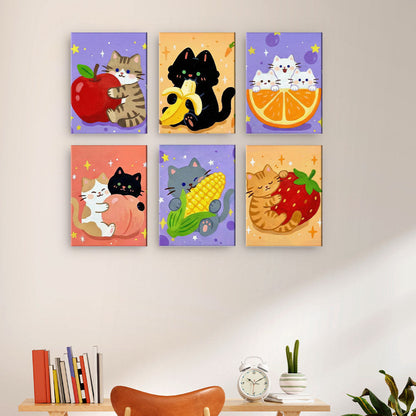 Gatitos y frutas - Pintar por números