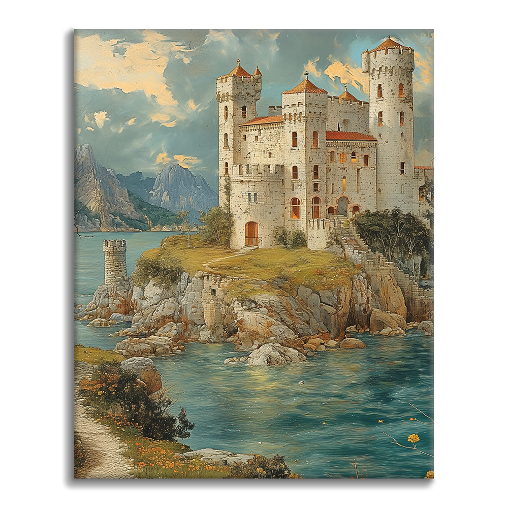 Antiguo Castillo En El Mar - Pintar por Números