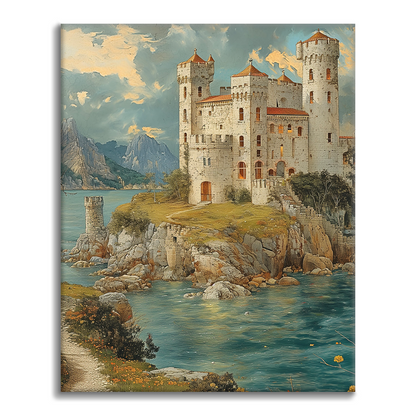 Antiguo Castillo En El Mar - Pintar por Números