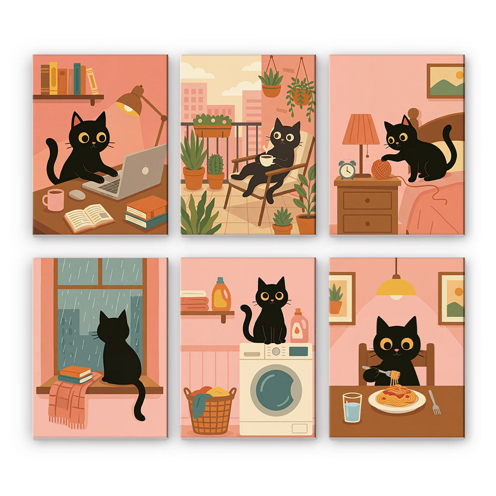 Día del Gato Negro - Pintar por números