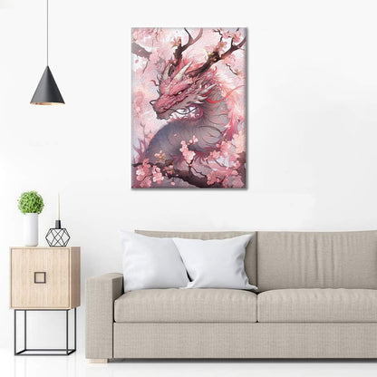Dragón de flor de cerezo - Pintar por Números