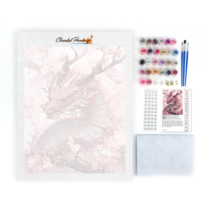 Dragón de flor de cerezo - Pintar por Números