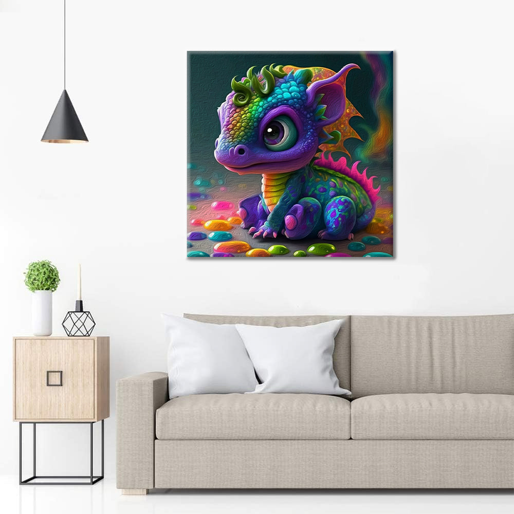Lindo pequeño dragón - Pintar por Números