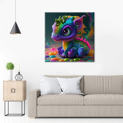 Lindo pequeño dragón - Pintar por Números