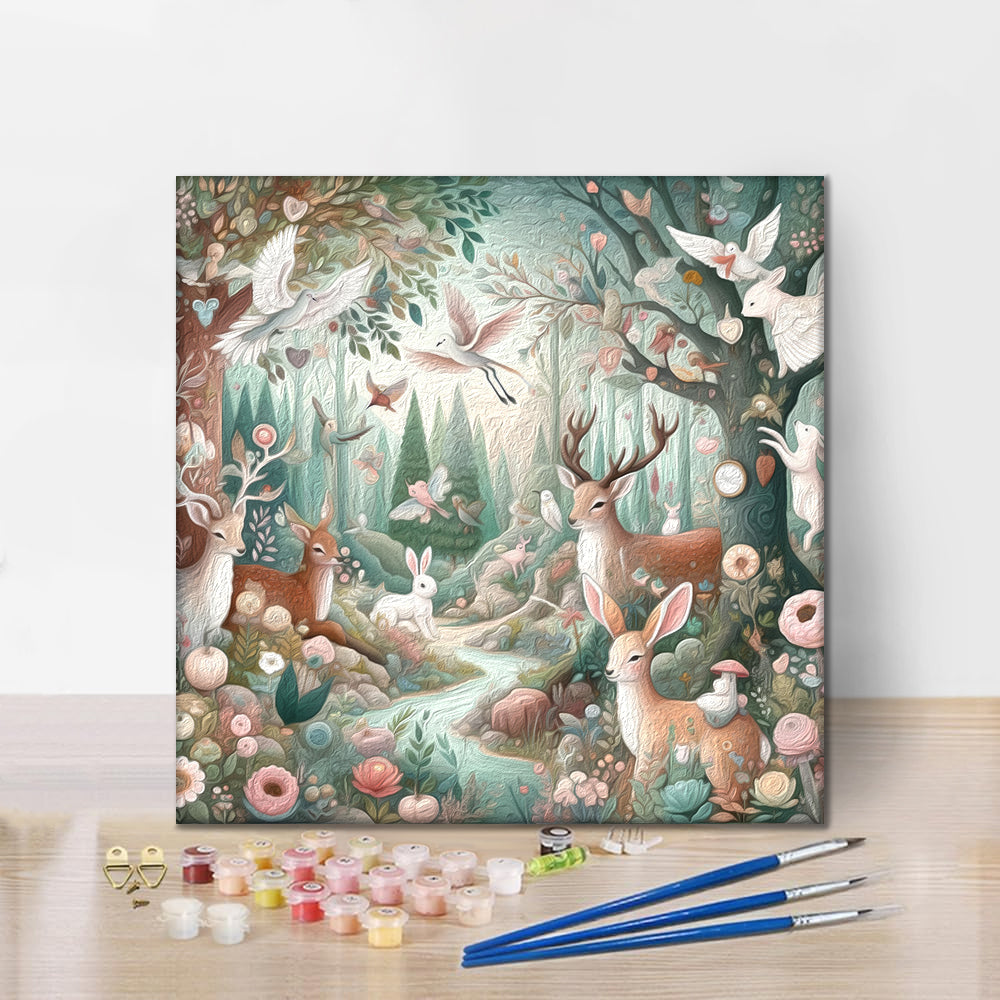 Diferente bosque mágico Navidad - Pintar por Números