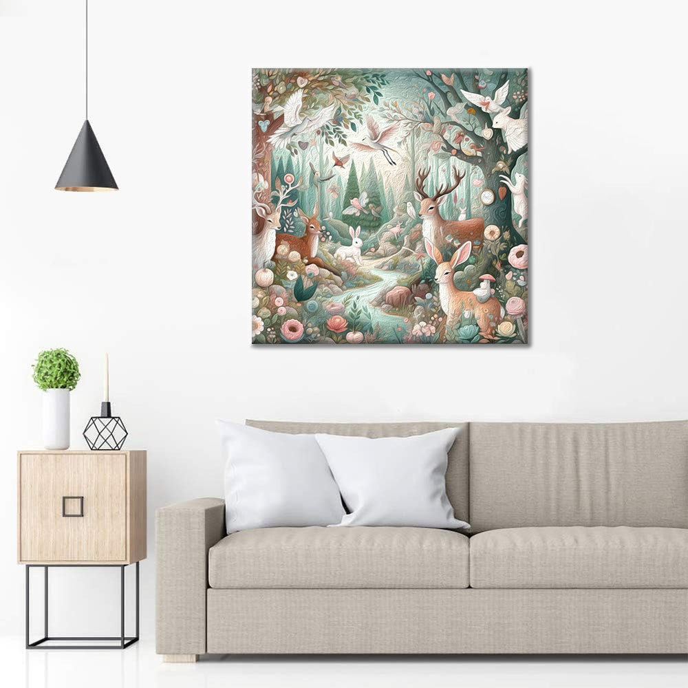 Diferente bosque mágico Navidad - Pintar por Números