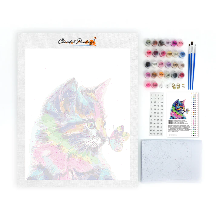 Gatos Y Mariposas - Pintar por Números