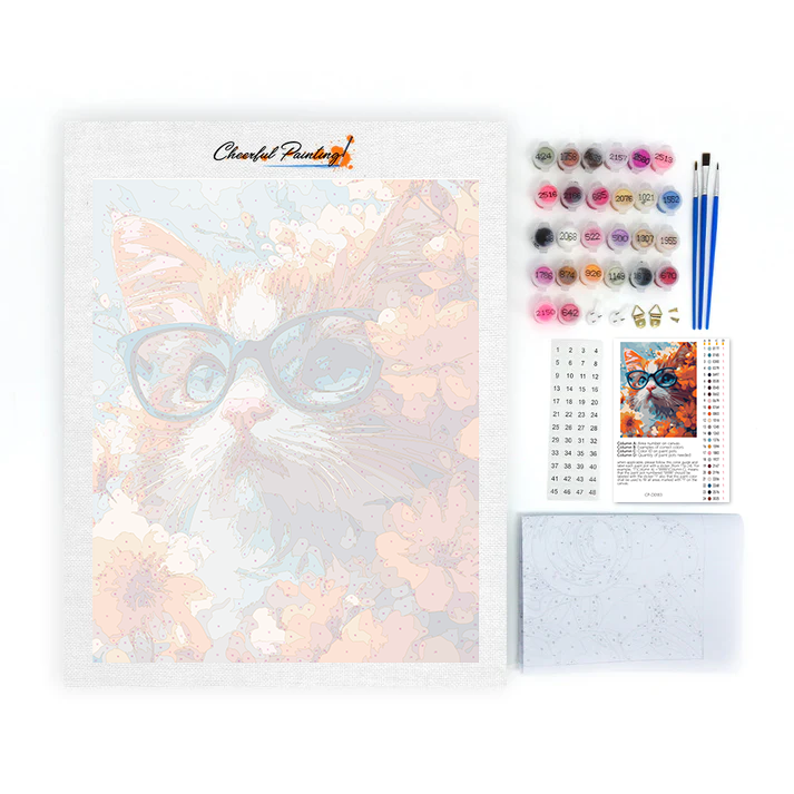 Gato Con Gafas - Pintar por Números