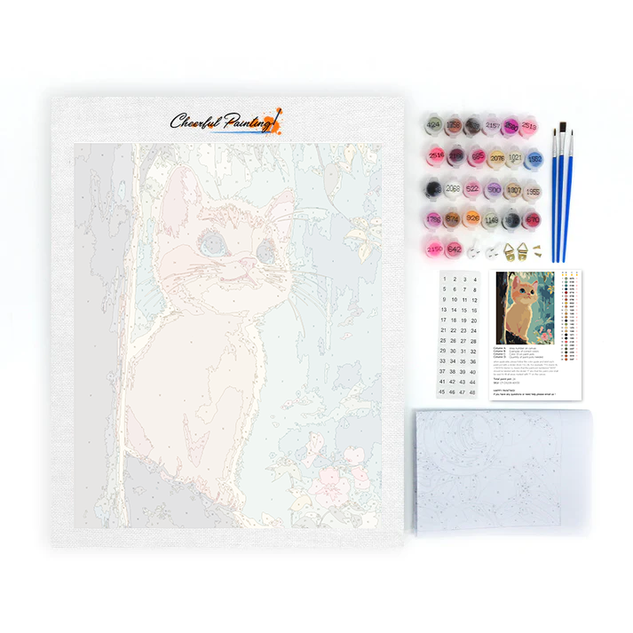 Gatito En El Dosel Del Bosque - Pintar por Números