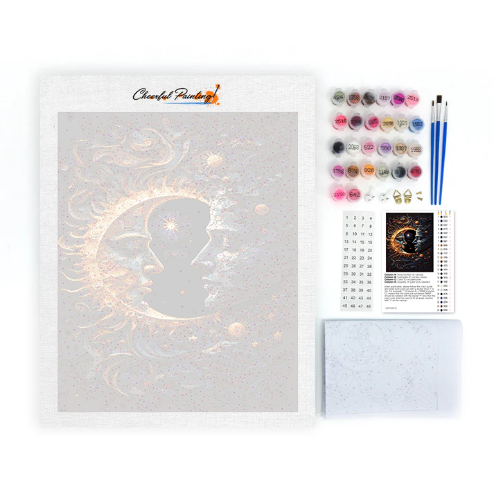 Armonía Celestial Sol Y Luna Solar - Pintar por Números