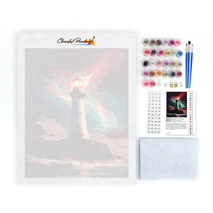 Faro Y Auroras Boreales - Pintar por Números