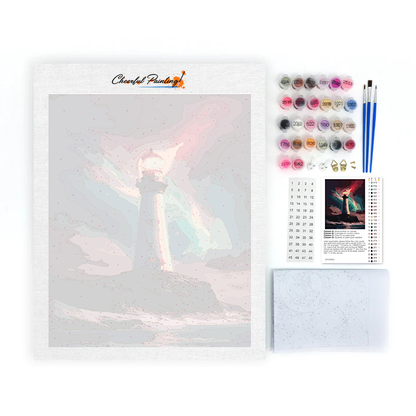 Faro Y Auroras Boreales - Pintar por Números