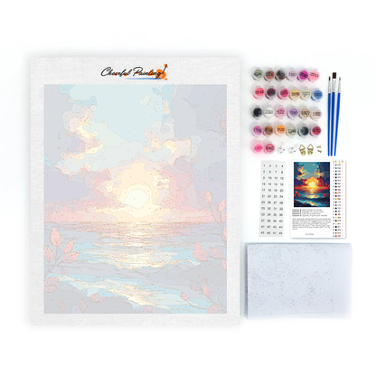 Puesta De Sol Sobre El Mar - Pintar por Números