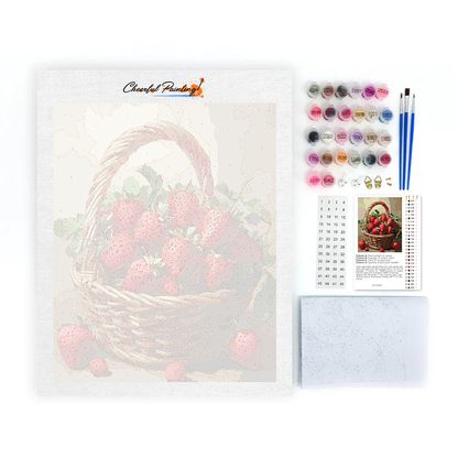 Cesta De Fresas Deliciosas - Pintar por Números