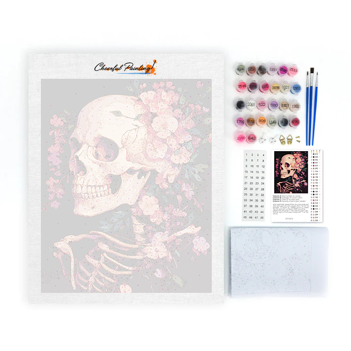 Calavera Floral - Pintar por Números