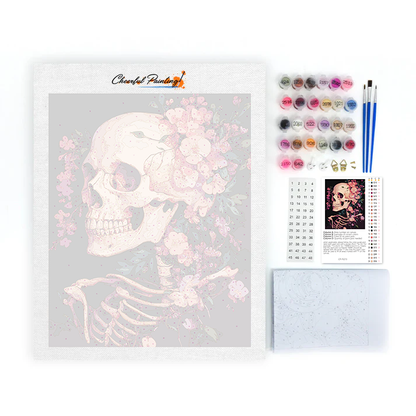 Calavera Floral - Pintar por Números