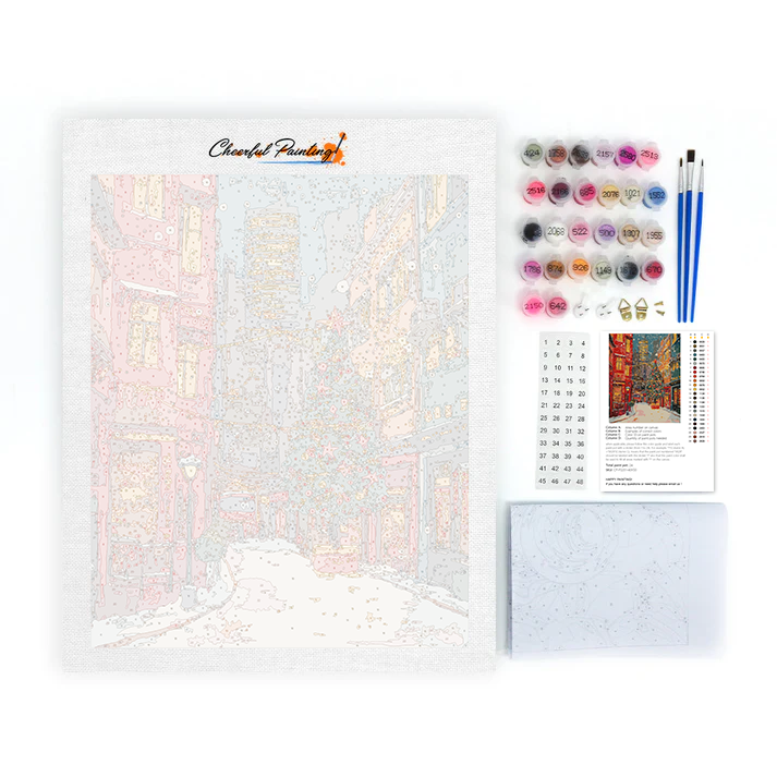 Pueblo Navideño - Pintar por Números