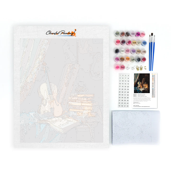Libro Y Violín - Pintar por Números