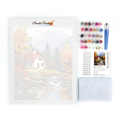 Tranquilidad Rural Con Tonos Otoñales - Pintar por Números