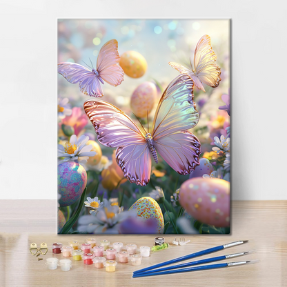 Mariposas y Huevos de Primavera - Pintar por Números