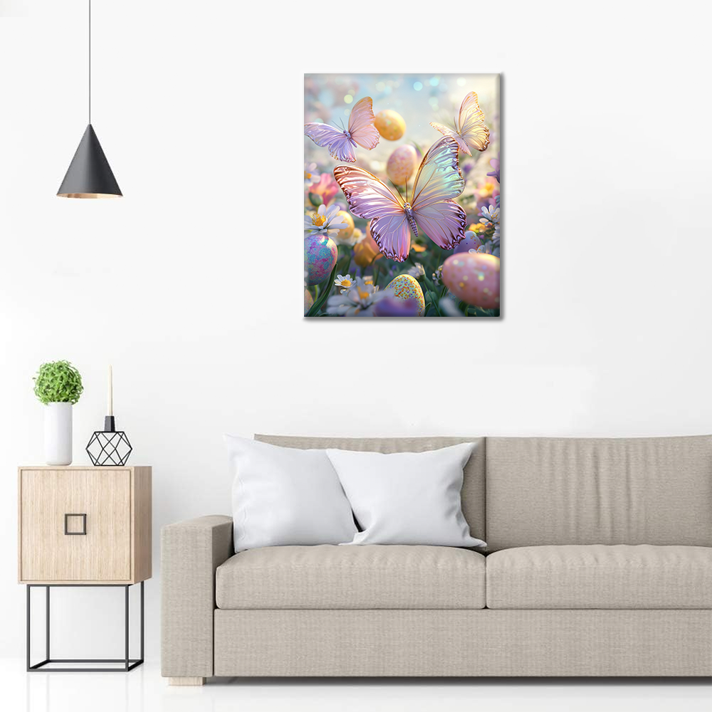 Mariposas y Huevos de Primavera - Pintar por Números