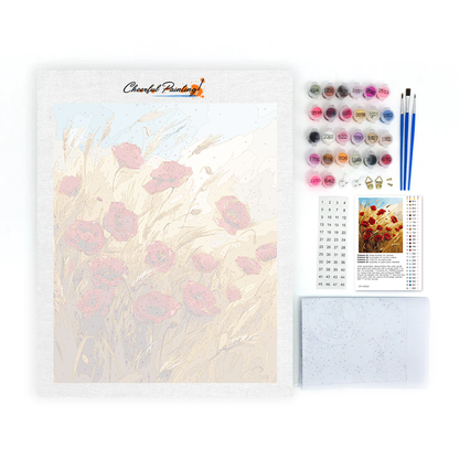 Campo De Trigo Y Flores - Pintar por Números