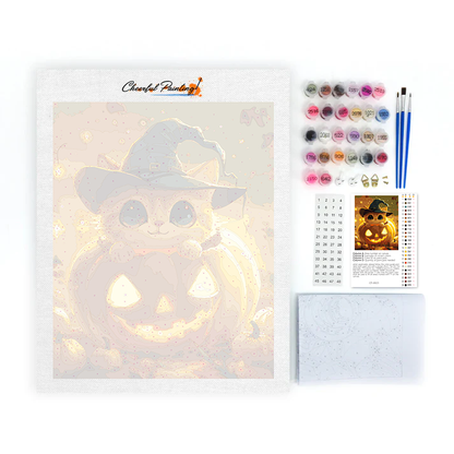 Gatito Calabaza - Pintar por Números
