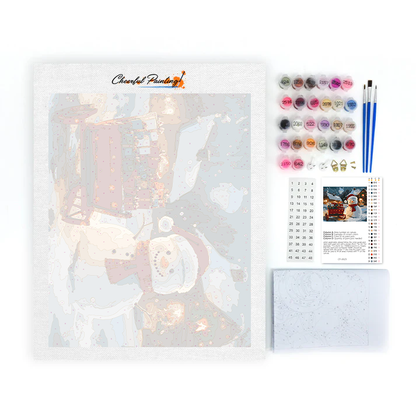Muñeco De Nieve Y Regalos De Navidad - Pintar por Números