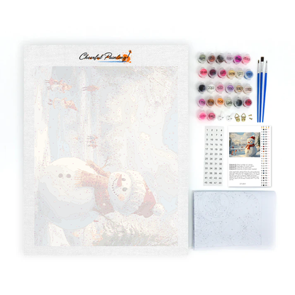 Muñeco De Nieve De Navidad - Pintar por Números