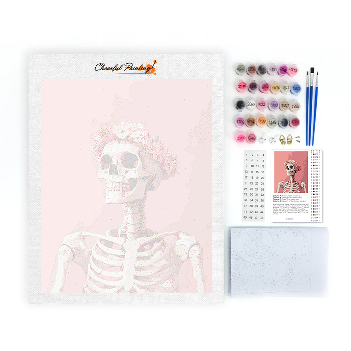 Flor Y Calavera - Pintar por Números
