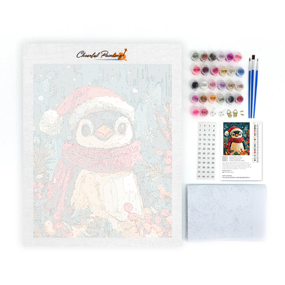 Pingüino De Navidad - Pintar por Números