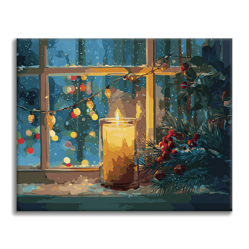 Luz navideña de velas – Pintar por números