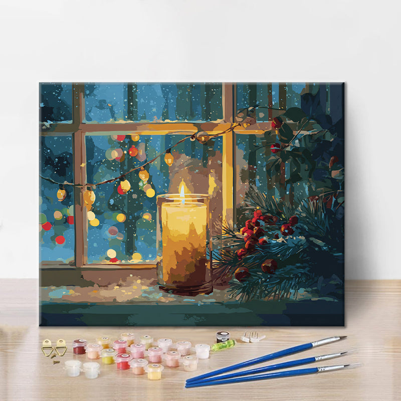 Luz navideña de velas – Pintar por números